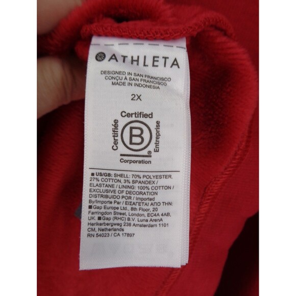 Athleta Red Cozy Karma Sweatshirt Dress Plus Size 2X New - Picture 14 of 15